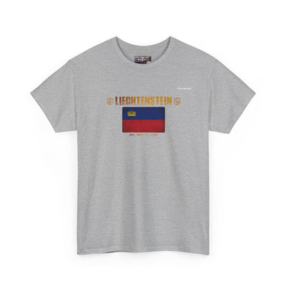 Liechtenstein flag t-shirt in Sport Grey — premium cotton, Nordenatt
