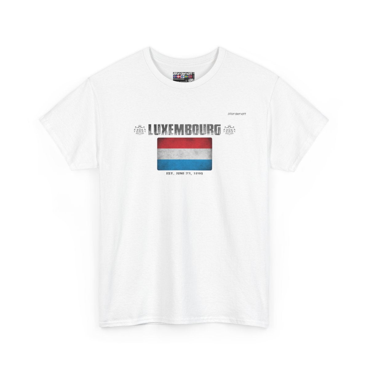 Luxembourg flag t-shirt in White — premium cotton, Nordenatt