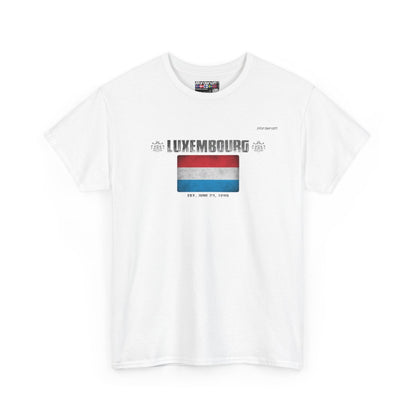 Luxembourg flag t-shirt in White — premium cotton, Nordenatt