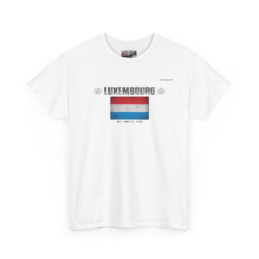 Luxembourg flag t-shirt in White — premium cotton, Nordenatt