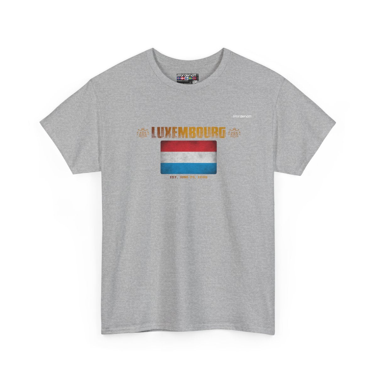 Luxembourg flag t-shirt in Sport Grey — premium cotton, Nordenatt