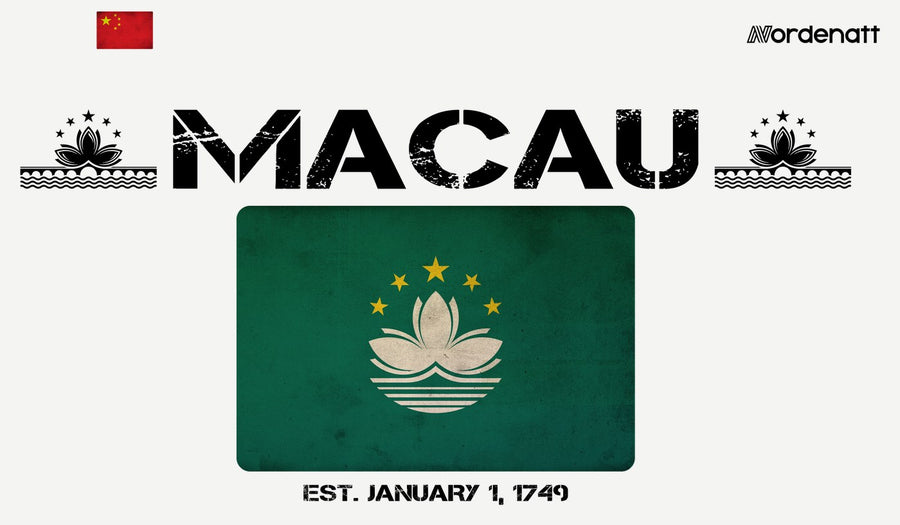 Macau design preview: flag, date and emblem inspiration printed on light t-shirts (Nordenatt)