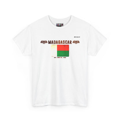 Madagascar flag t-shirt in White — premium cotton, Nordenatt