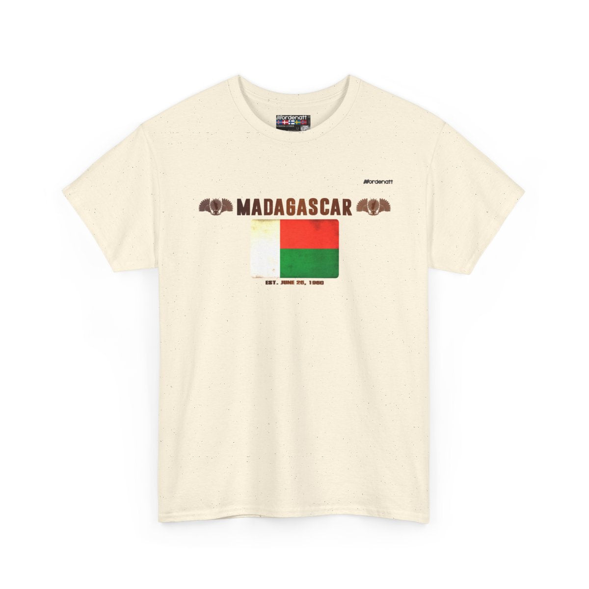 Madagascar flag t-shirt in Natural — premium cotton, Nordenatt