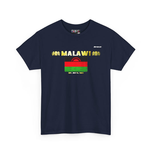 Malawi flag t-shirt in Navy — premium cotton, Nordenatt