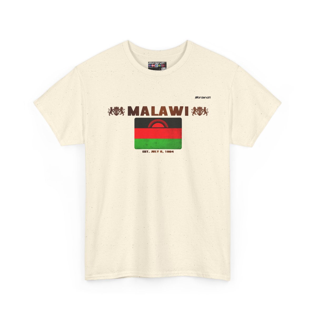Malawi flag t-shirt in Natural — premium cotton, Nordenatt