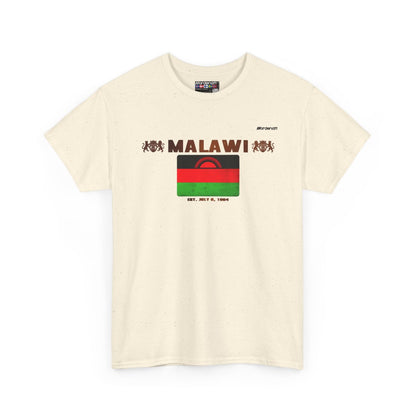Malawi flag t-shirt in Natural — premium cotton, Nordenatt