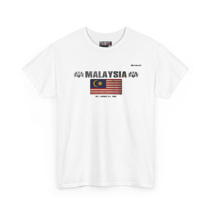 Malaysia flag t-shirt in White — premium cotton, Nordenatt