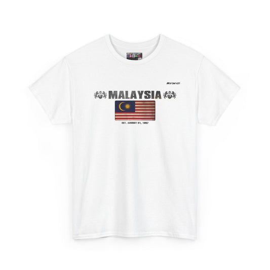 Malaysia flag t-shirt in White — premium cotton, Nordenatt