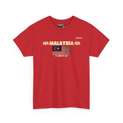 Malaysia flag t-shirt in Red — premium cotton, Nordenatt