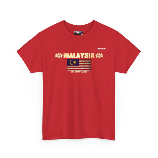 Malaysia flag t-shirt in Red — premium cotton, Nordenatt