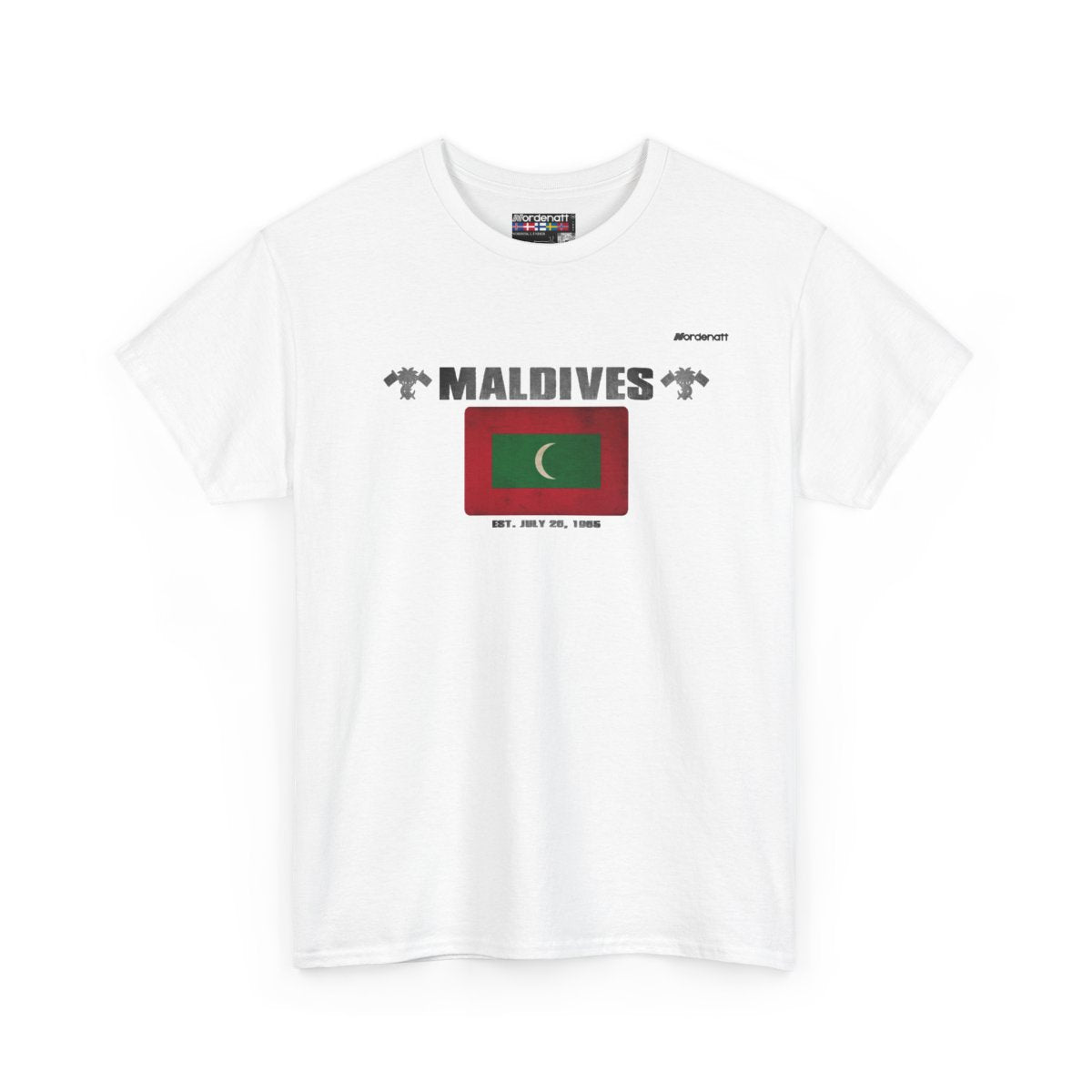 Maldives flag t-shirt in White — premium cotton, Nordenatt