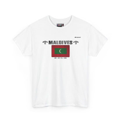 Maldives flag t-shirt in White — premium cotton, Nordenatt