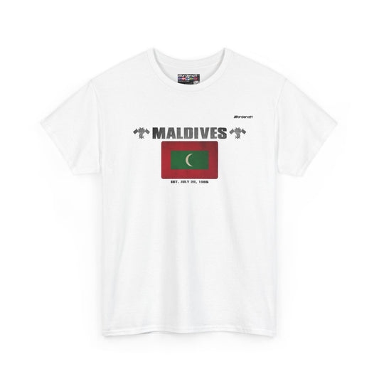 Maldives flag t-shirt in White — premium cotton, Nordenatt