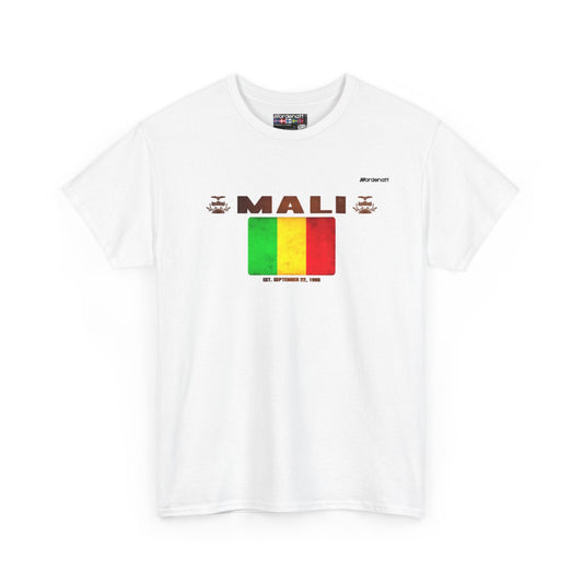 Mali flag t-shirt in White — premium cotton, Nordenatt