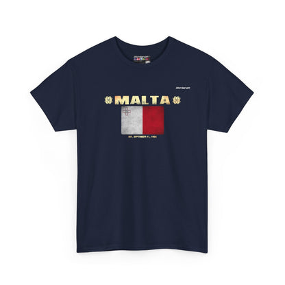 Malta flag t-shirt in Navy — premium cotton, Nordenatt