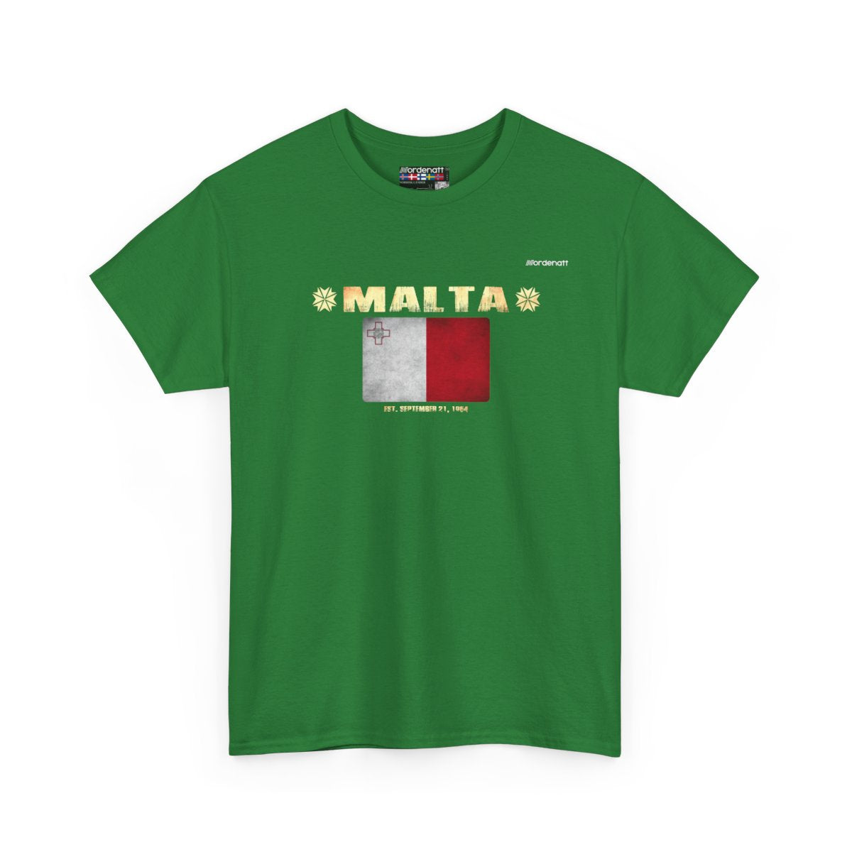 Malta flag t-shirt in Turf Green — premium cotton, Nordenatt