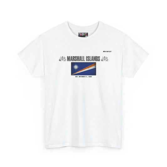 Marshall Islands flag t-shirt in White — premium cotton, Nordenatt