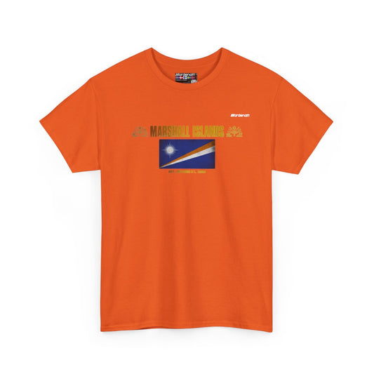 Marshall Islands flag t-shirt in Orange — premium cotton, Nordenatt