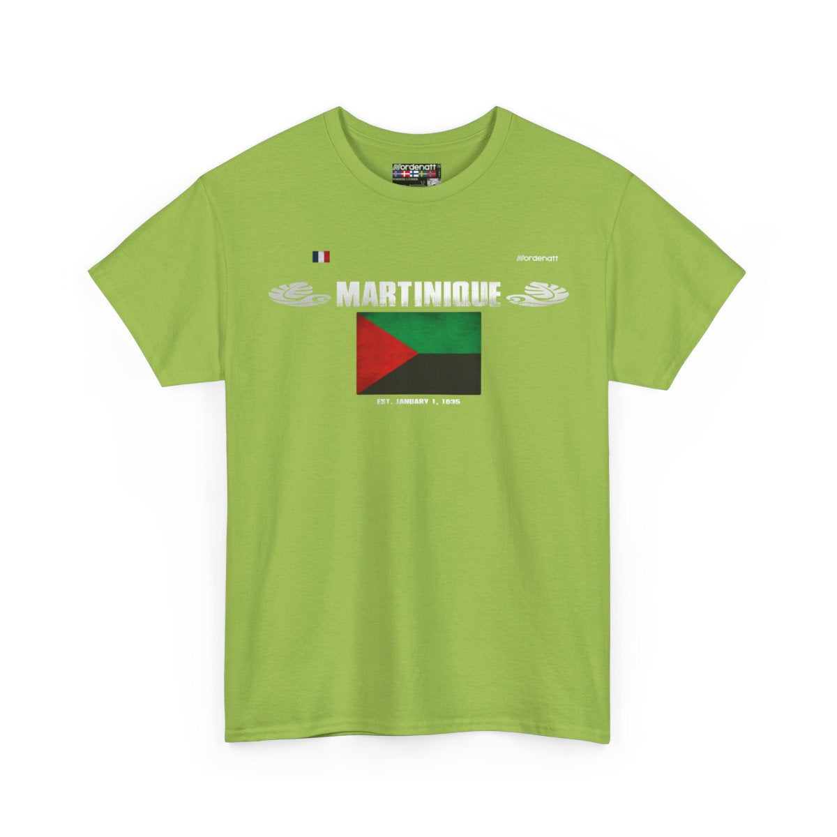 Martinique flag t-shirt in Kiwi — premium cotton, Nordenatt