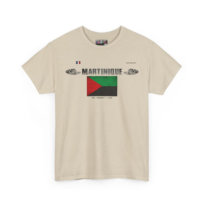 Martinique flag t-shirt in Sand — premium cotton, Nordenatt