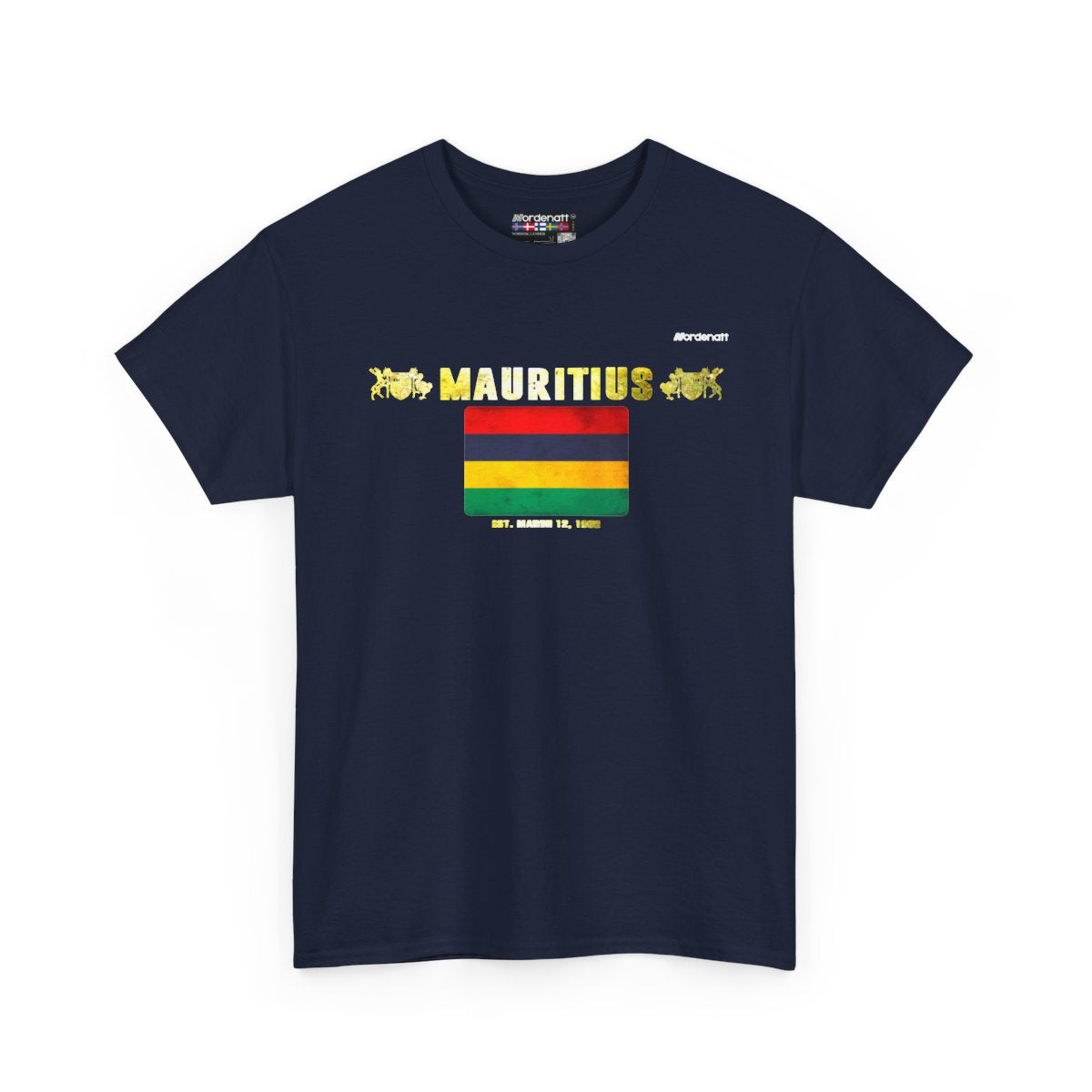Mauritius flag t-shirt in Navy — premium cotton, Nordenatt
