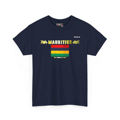 Mauritius flag t-shirt in Navy — premium cotton, Nordenatt