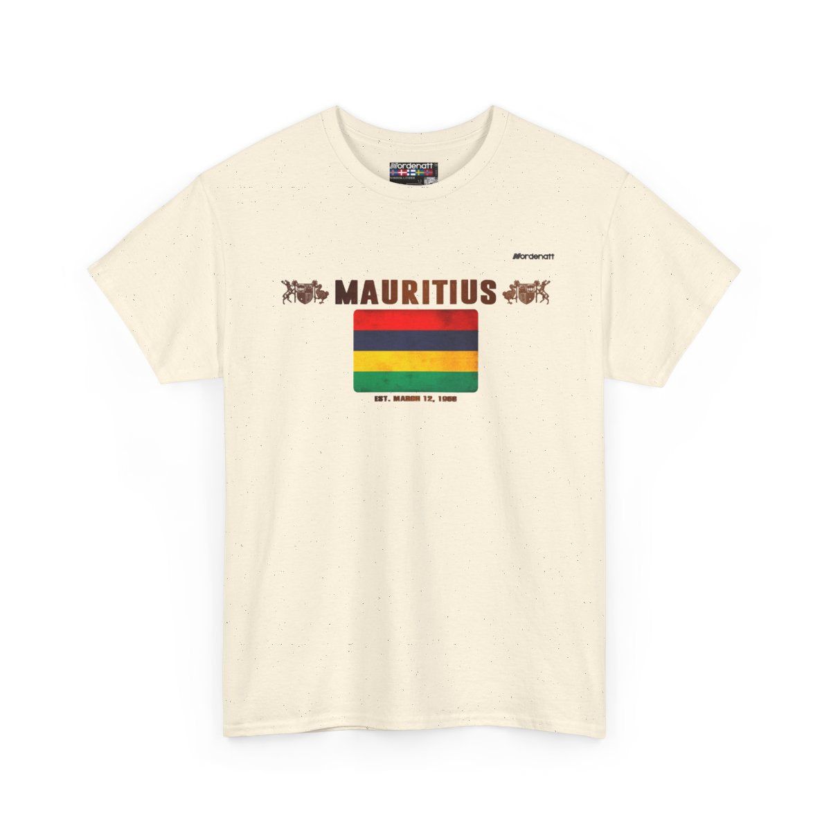 Mauritius flag t-shirt in Natural — premium cotton, Nordenatt
