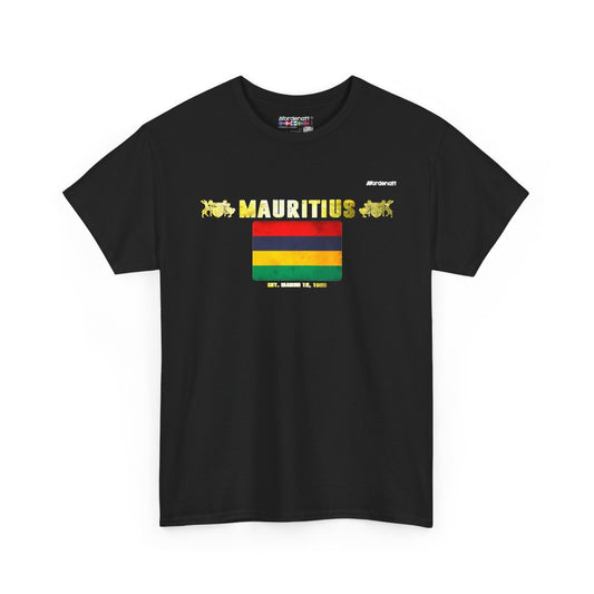 Mauritius flag t-shirt in Black — premium cotton, Nordenatt