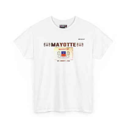 Mayotte flag t-shirt in White — premium cotton, Nordenatt