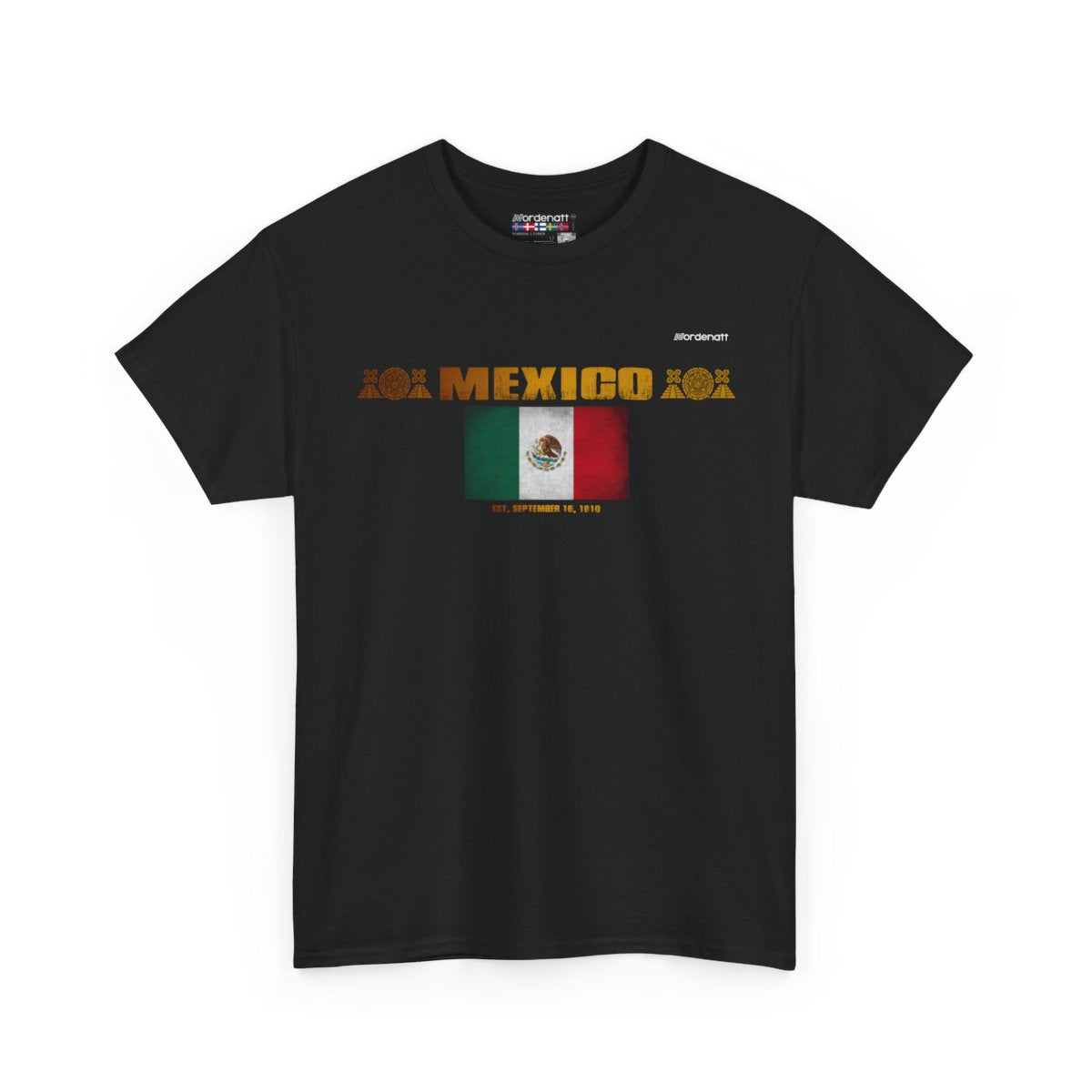 Mexico flag t-shirt in Black — premium cotton, Nordenatt