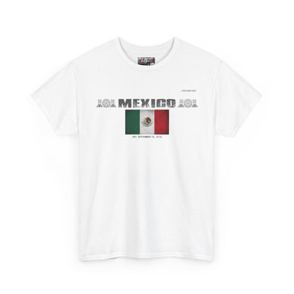 Mexico flag t-shirt in White — premium cotton, Nordenatt