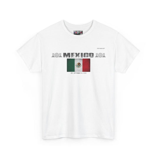Mexico flag t-shirt in White — premium cotton, Nordenatt