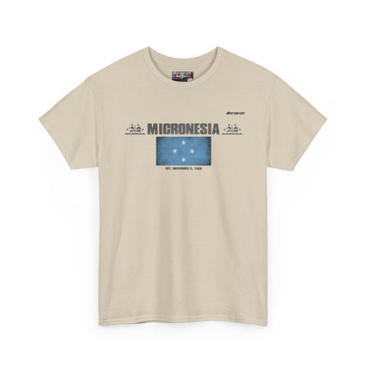 Micronesia flag t-shirt in Sand — premium cotton, Nordenatt