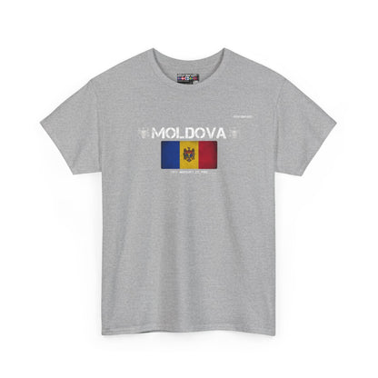 Moldova flag t-shirt in Sport Grey — premium cotton, Nordenatt
