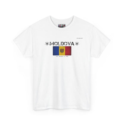 Moldova flag t-shirt in White — premium cotton, Nordenatt