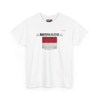 Monaco flag t-shirt in White — premium cotton, Nordenatt