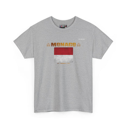 Monaco flag t-shirt in Sport Grey — premium cotton, Nordenatt