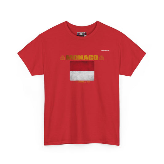 Monaco flag t-shirt in Red — premium cotton, Nordenatt