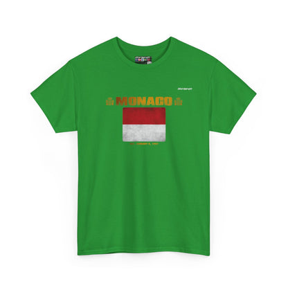 Monaco flag t-shirt in Irish Green — premium cotton, Nordenatt