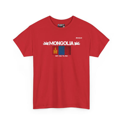Mongolia flag t-shirt in Red — premium cotton, Nordenatt