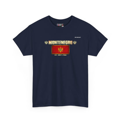 Montenegro flag t-shirt in Navy — premium cotton, Nordenatt