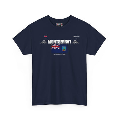Montserrat flag t-shirt in Navy — premium cotton, Nordenatt