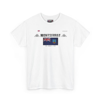 Montserrat flag t-shirt in White — premium cotton, Nordenatt