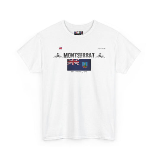 Montserrat flag t-shirt in White — premium cotton, Nordenatt