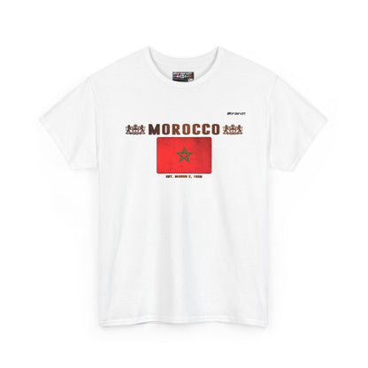 Morocco flag t-shirt in White — premium cotton, Nordenatt