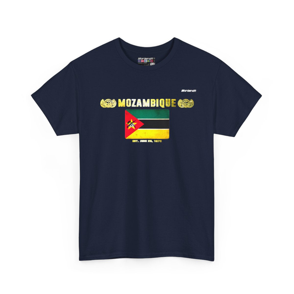 Mozambique flag t-shirt in Navy — premium cotton, Nordenatt