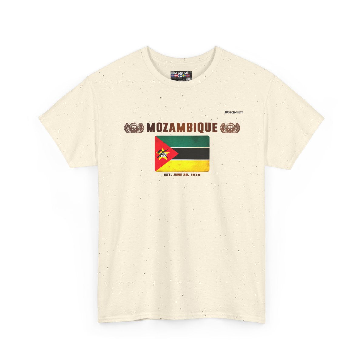Mozambique flag t-shirt in Natural — premium cotton, Nordenatt