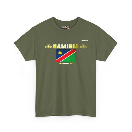 Namibia flag t-shirt in Military Green — premium cotton, Nordenatt