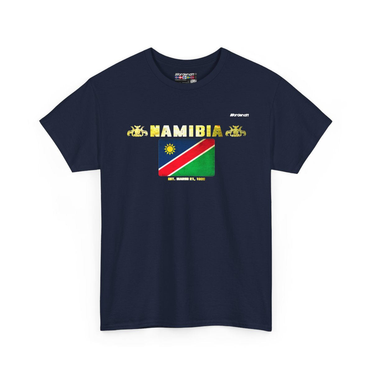 Namibia flag t-shirt in Navy — premium cotton, Nordenatt
